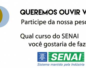 Secretaria cria pesquisa online sobre interesse em cursos do SENAI