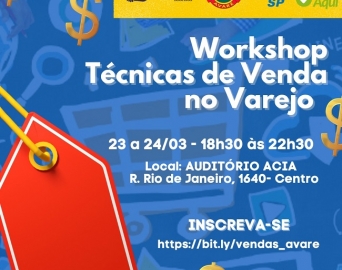 Workshop sobre técnicas de vendas está com inscrições abertas em Avaré