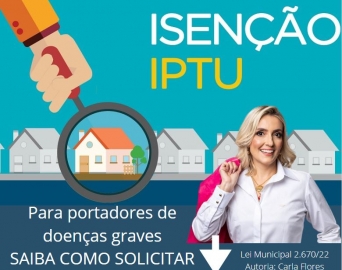 Portadores de Câncer e Aids já podem requerer isenção do IPTU em Avaré