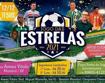 Jogo das Estrelas reúne jogadores famosos em Manduri no domingo