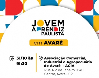 Jovem Aprendiz Paulista é tema de encontro no dia 31 em Avaré