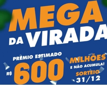 Mega da Virada inicia apostas com prêmio estimado em R$ 600 milhões
