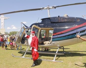 Papai Noel chega de helicóptero neste sábado em Avaré