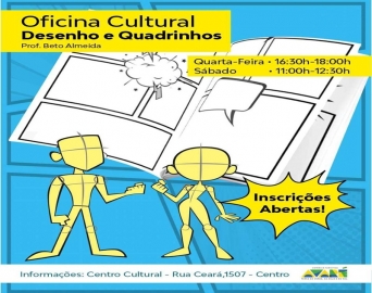 Centro Cultural abre inscrições para Oficina de Desenho e Quadrinhos