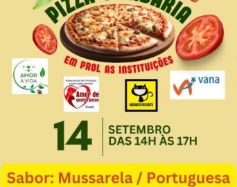Pizza Solidária em prol a instituições acontece neste sábado, dia 14