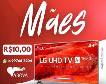 Sorteio de uma TV LG 43” da Ação Entre Amigos será no dia 7 de maio
