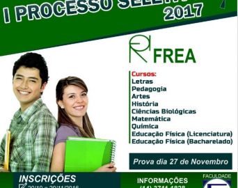 Inscrições para o Vestibular da FREA vão até dia 20
