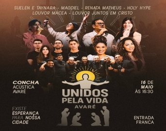Movimento Unidos Pela Vida acontece neste sábado (16) na Concha Acústica