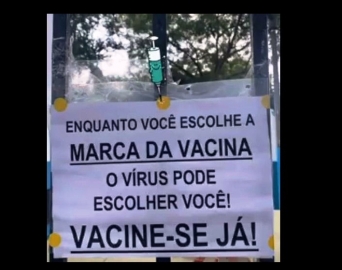 “Enquanto você escolhe a vacina, o vírus pode escolher você”, alerta a Saúde