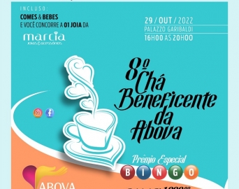 8ª edição do Chá Beneficente da ABOVA ocorre no dia 29 de outubro