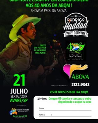 Show country da ABQM tem renda em prol da Abova