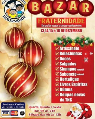 Bazar Fraternidade da Colônia vai até sábado