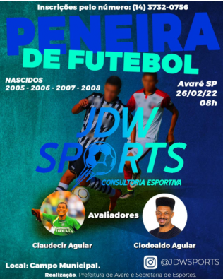 Secretaria de Esportes promove peneira de futebol no próximo dia 26